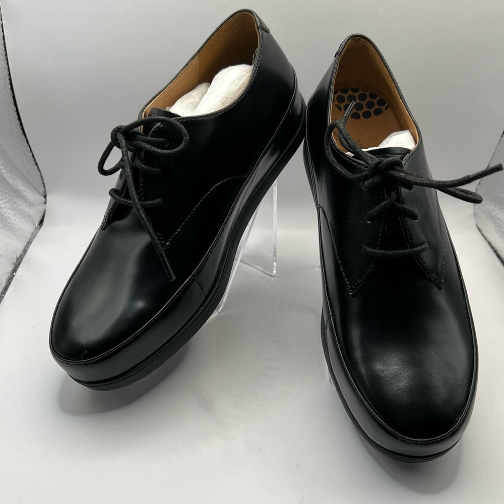 FitFlop Women's Black Leather Platform Lace-Up Shoes